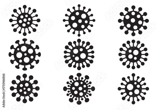 Viral microorganism icon, Viral microorganism solid vector