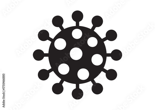 Viral microorganism icon, Viral microorganism solid vector