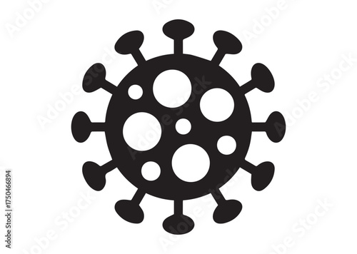 Viral microorganism icon, Viral microorganism solid vector