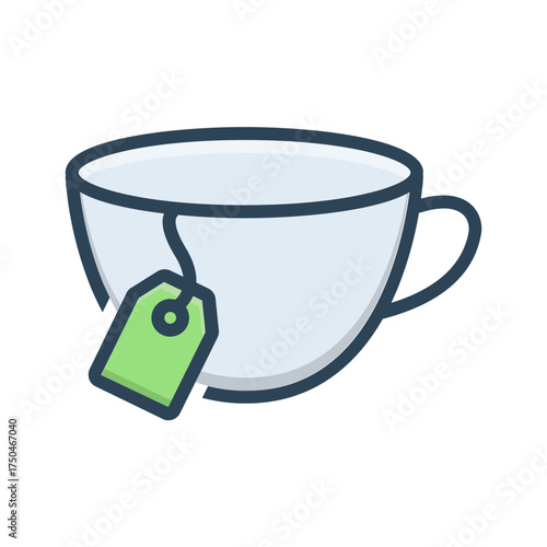 Vector color shadow icon for Tea cup