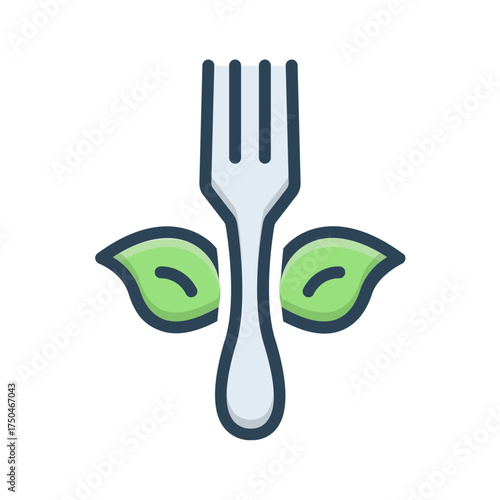 Vector color shadow icon for Vegan