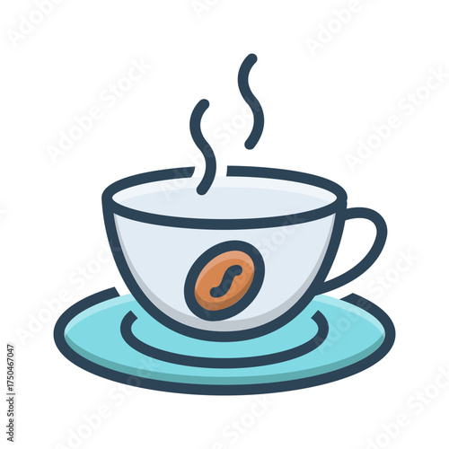 Vector color shadow icon for Coffee
