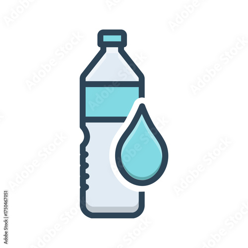 Vector color shadow icon for Water bottle