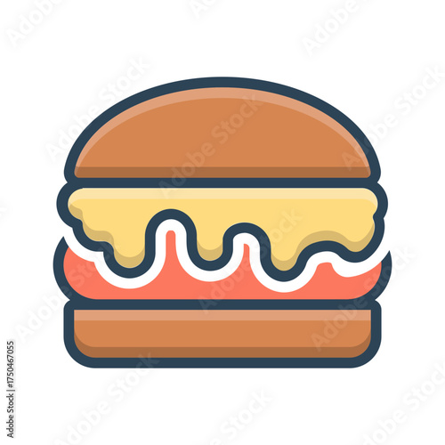 Vector color shadow icon for Burger