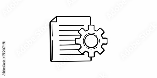 Document page with horizontal lines and a gear icon indicating settings or configuration option symbol