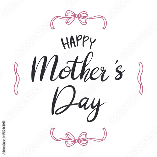 Editable happy mother’s day modern handwritten calligraphy, mother day’s lettering typography vector