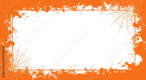 Halloween Border Frame with Spiderwebs
