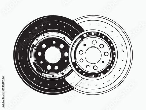 Modern Car Brake System Vector Icon
