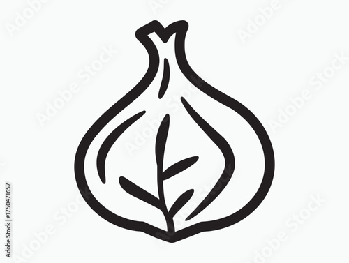 Fresh Fig Vine Outline Vector Design