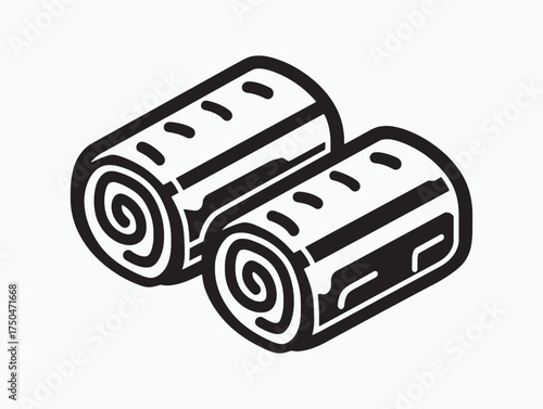 Beef Rolls Illustration Minimal Line Design