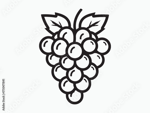 Grapes Isolated Icon Minimal Vector Design