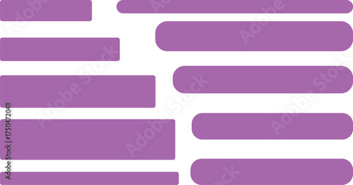 角の丸い紫色の長方形が複数配置されている抽象的なデザイン。バナーの背景。SNSの会話の背景。