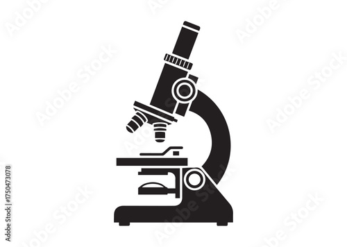 Microscope icon, Microscope solid vector