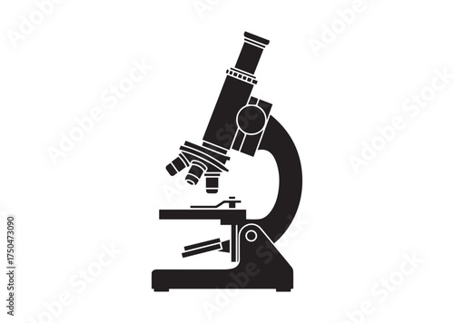 Microscope icon, Microscope solid vector