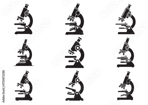 Microscope icon, Microscope solid vector