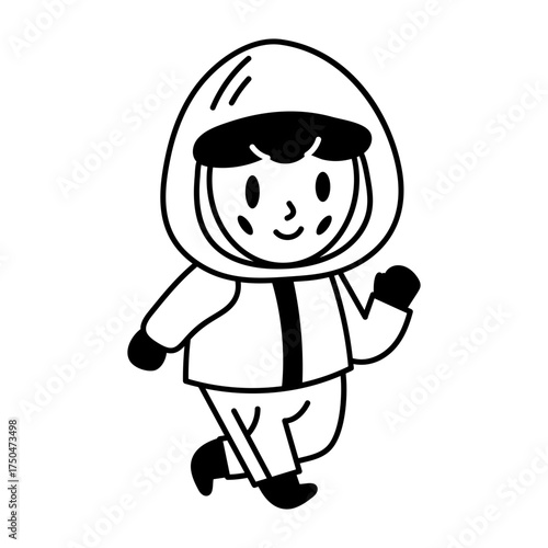 A sketchy style icon representing jogging
