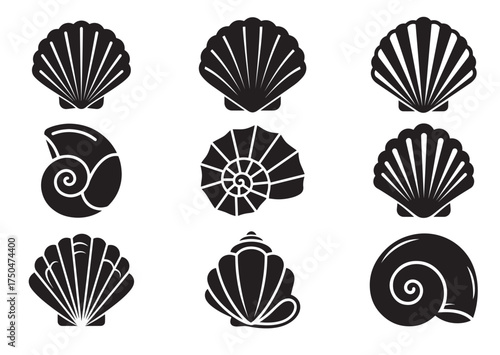 Shell icon, Shell solid vector