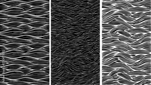 Modern wave patterns in black and white create a dynamic and visually appealing design element