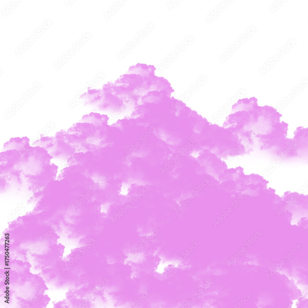 Naklejka premium A dreamy pink cloud formation isolated on transparent background, a whimsical and enchanting scene with soft edges and a calming presence