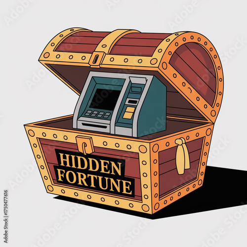 A treasure chest reveals a slot machine inside a hidden surprise