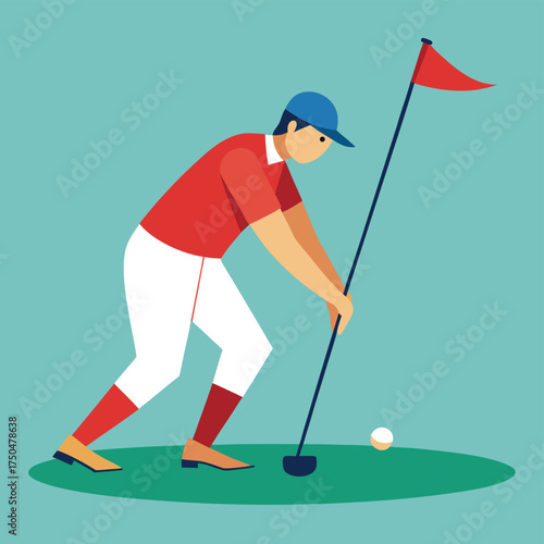 golfer putting a ball