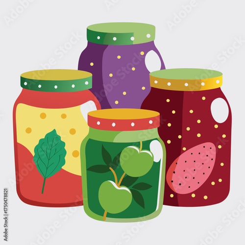vector illustration of jam jar