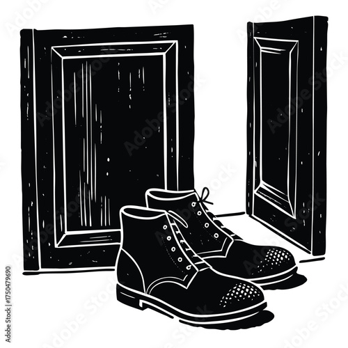 sketch of boots