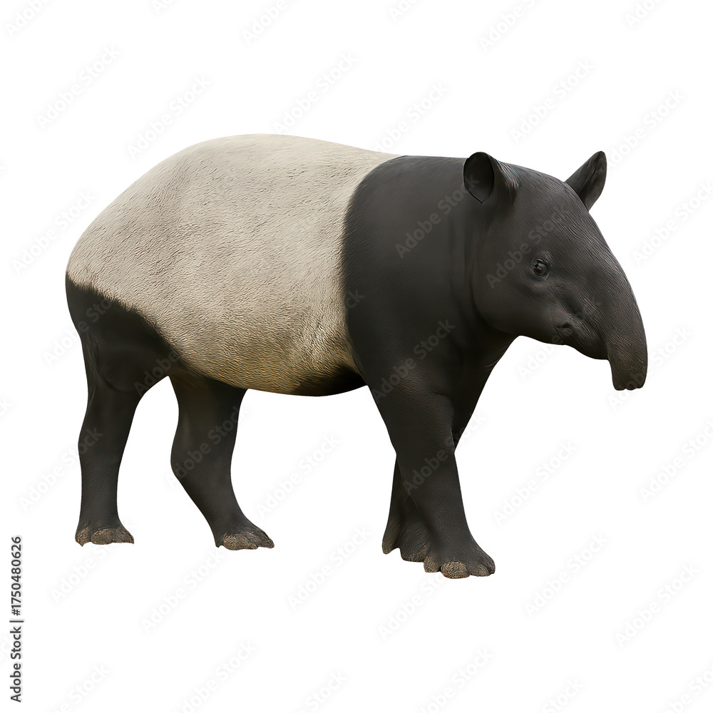Fototapeta premium PNG Realistic tapir animal illustration