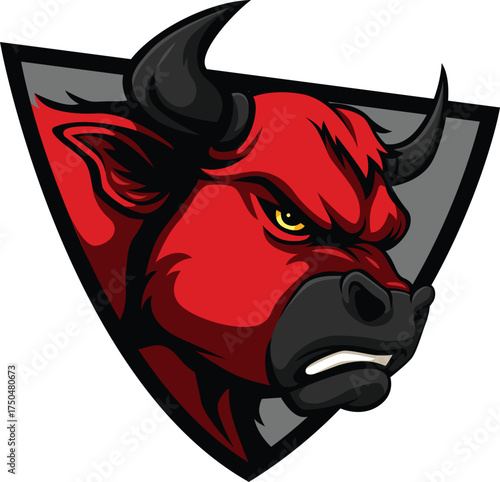Angry Red Bull Logo Design
