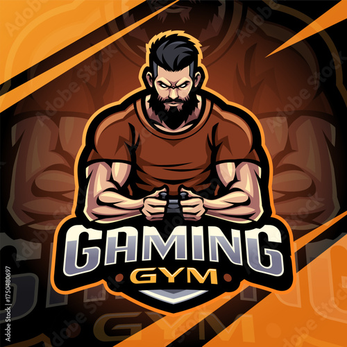 Gaming gym esport mascot logo design