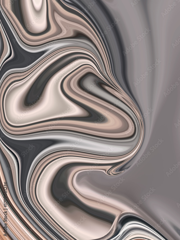 Obraz premium Abstract gray and beige tones gradient fluid background art with liquid swirling
