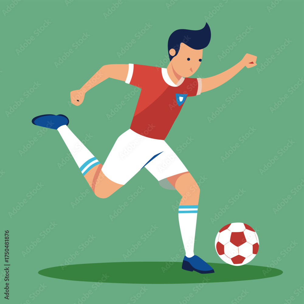 Fototapeta premium soccer player kicking ball