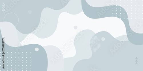 silver abstract geometric wave pattern with dotted banner template. vector illustration