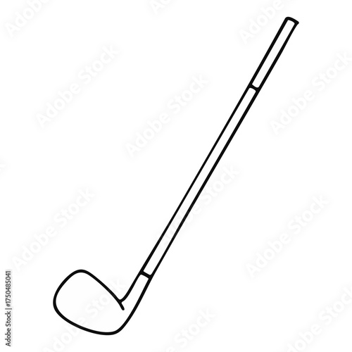 Golf Club Outline Vector Illustration Isolated on White