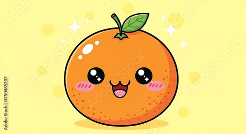 Adorable Orange Character with a Cheerful Expression and Rosy Cheeks.
