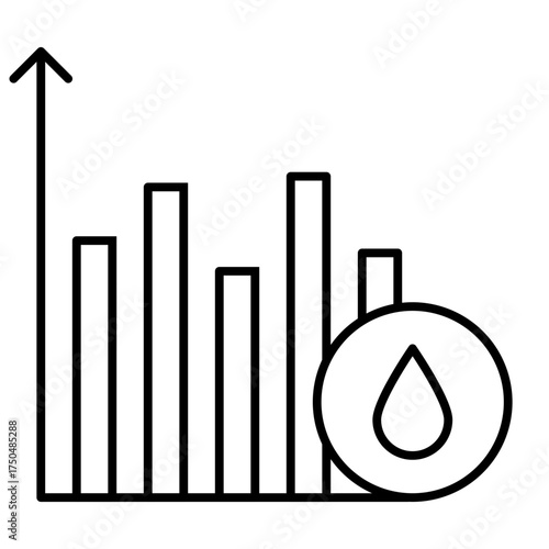 blood sugar graph line icon with editable stroke