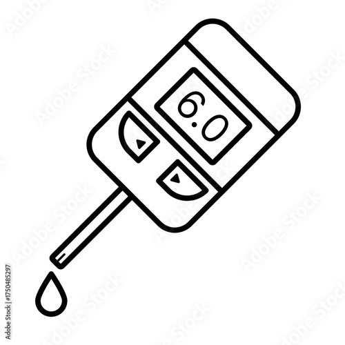 glucometer line icon with editable stroke