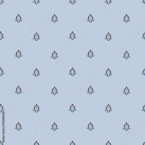 Light Blue Petite Floral Motif