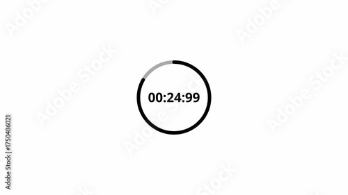 30 seconds countdown animation with transparent background, countdown timer from 30 seconds to 0 with minute, seconds and milliseconds, thirty seconds countdown timer with alpha channel in 4k.	