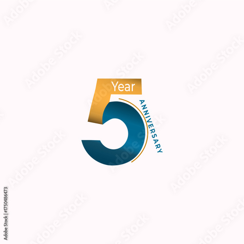 Celebrate 5 Years Milestone with a Modern 3D Number Design, Perfect for Anniversary Gifts, Birthday cards and Business Achievements