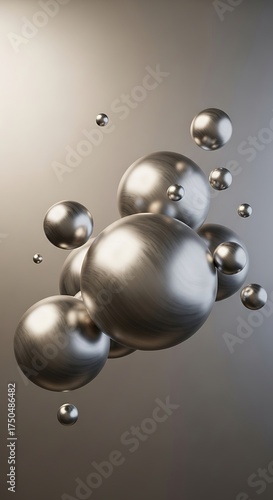 Metallic Spheres - A Study in Light and Form.