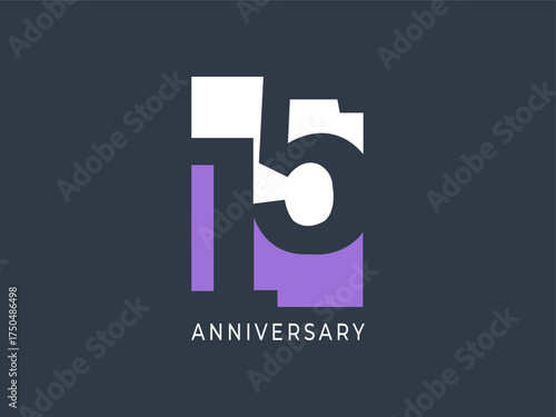 Celebrating fifteen years of success with a modern logo design, perfect for anniversaries, milestones, and company events, a strong impactful icon