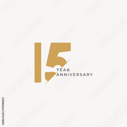 Celebrating fifteen years of success, a milestone anniversary logo design for business achievements and corporate longevity, a golden moment for growth