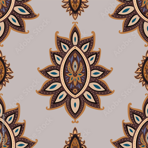 Warm Earthy Mandala Lotus Pattern
