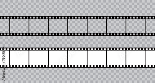Transparent Film Strip Frame Photo and Movie Border Vector Template