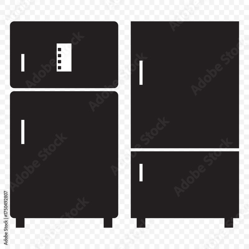 Fridge icon . Line and glyph refrigerator icons. Vector illustration with stroke and fill on Transparent background. EPS 10.