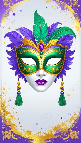 Wallpaper Mural Elegant masquerade mask, vibrant colors Torontodigital.ca