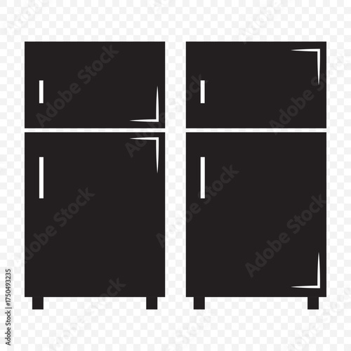 Fridge icon . Line and glyph refrigerator icons. Vector illustration with stroke and fill on Transparent background. EPS 10.