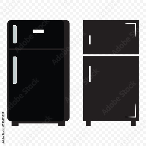 Fridge icon vector set. Refrigerator icon, vector logo. Silhouette of refrigerator, Fridge symbol and sign. Electronic equipment Vector illustration of fridge. EPS 10.