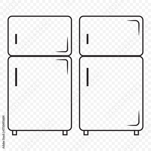Fridge icon symbol pictogram. stroke designs On Transparent Background. EPS 10.